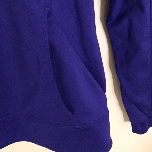Athleta Sz Medium bright purple hoodie pull over kangaroo pocket EUC jewel tone - Picture 6 of 12